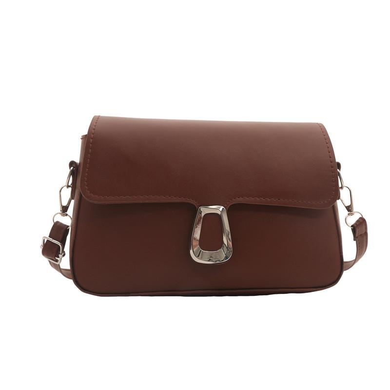Fashionable Vintage Pu Shoulder Bag For Women 2024 Trendy Small Crossbody Bag коричневый