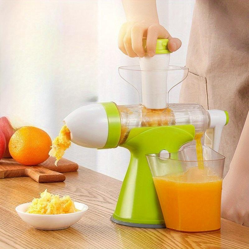 Manual Fruit Juicer with Hand Crank , Heavy Duty Plastic Construction, Non Electric Citrus , Berry Juicer for Lemons, Oranges, Apples, Berries