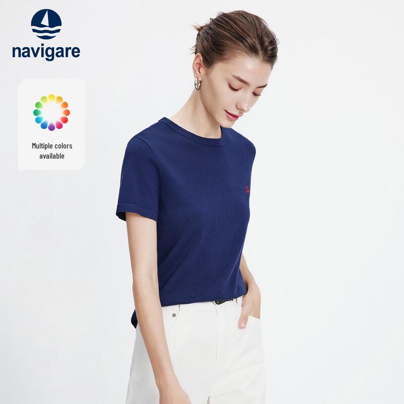 Navigare Women's Basic Short Sleeve Knit T-Shirt