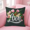 Anime Flower Love Double-Sided Printed Pillow Cover Short Plush Suitable Living Rooms Bedrooms Sofas Throw Cushion Cover