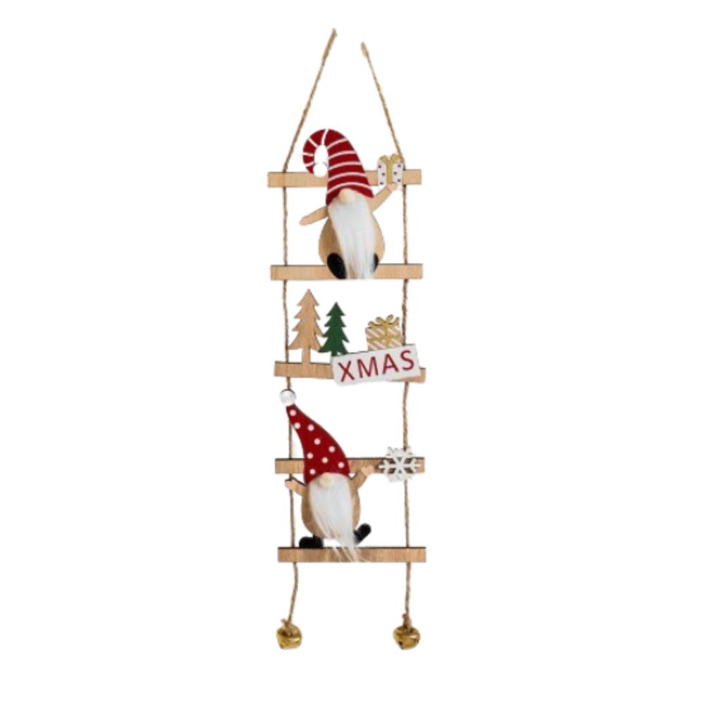 Cartoon Climbing Ladder Santa Claus Pendants with Bells Merry Christmas Decor Hotel Office Decor
