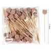 50Pcs Bear Disposable Bamboo Food Fruit Toothpicks Buffet Cake Dessert Fork Stick for Wedding Birthday Party Decoration Supplies