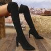 Fashion Sexy Pointed Toe Slim Over The Knee Boots Women Autumn Winter Super High Heels Long Boots Woman Fashion Thigh High Botas Mujer