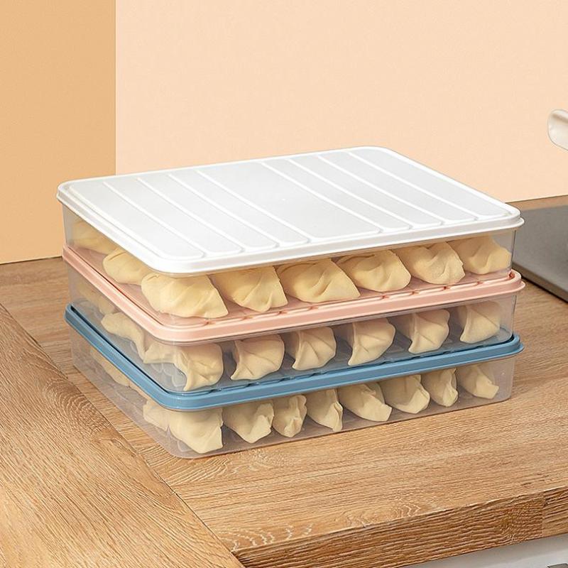 Household Food Egg Crisper Box Refrigerator Dumpling Box Wonton Fresh-Keeping Organizers Quick Freezing Refrigerator Storage