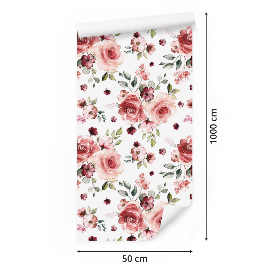 Colorful Roses Wallpaper for Living Room and Bedroom 50x1000
