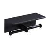 SUS304 Black Double Roll Wall-Mounted Paper & Phone Holder