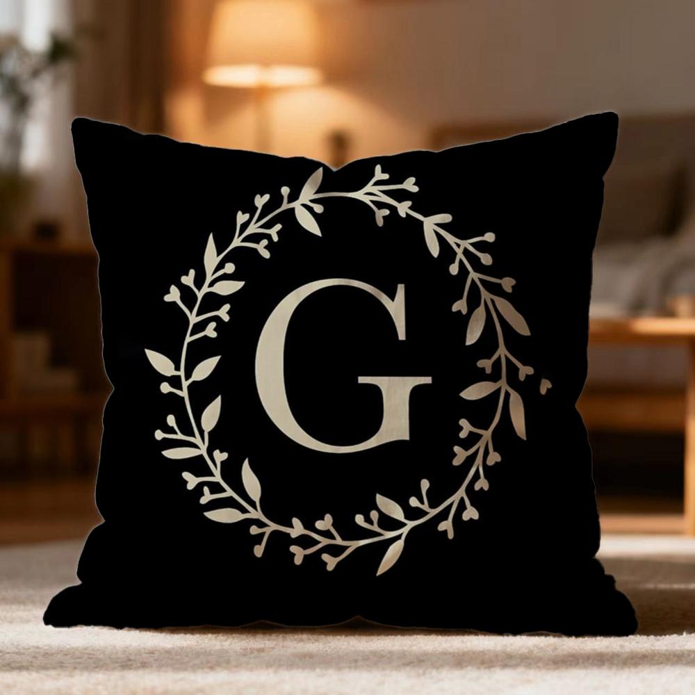 Popular Monogram Cushion Cover Soft Washable Pillow Case Multi-Scene for Couch Bed Travel Office Use