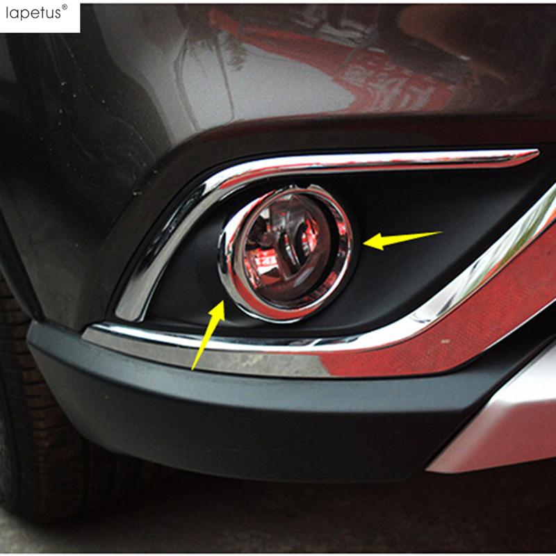 Accessories For Mitsubishi Outlander 2015 -  Front Rear Fog Light Lamp Ring  Frame Molding Cover Trim ABS Chrome Decoration