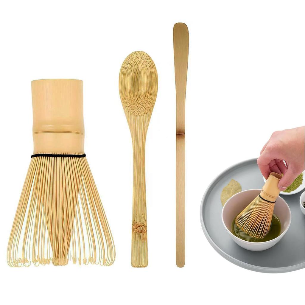 Doyime 3-Piece Tea Ceremony Utensil Set (Hyakuhontate) - Includes Matcha, Chasen, Chasen, Chaspoon, Chashaku, and Bamboo Whisk - Traditional Crafts