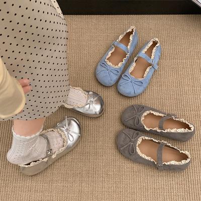 Fashion Lace Ballet Style Round Head Shallow Mouth Flat Sole Shoes Women's Summer Skirt Mary Jane Shoes