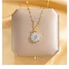 Women Light Luxury Full Diamond Zircon Flower Fashion Clavicle Necklace