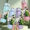 1PC Dinosaur Monster Cartoon Print 750ml Color Plastic Sports Water Bottle Leakproof Flip Straw Lid Suitable for Sports Office Home Use