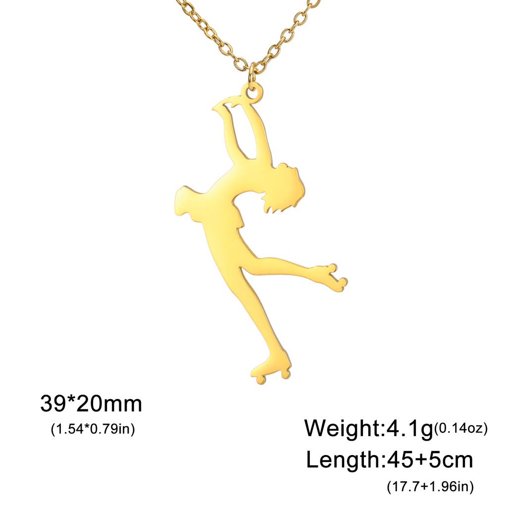 Collar de Patinaje sobre Hielo con Figura Unift para Mujer Hija Acero Inoxidable Patinaje sobre Ruedas Deporte Patinaje Artístico Joyería para Niña Moderno