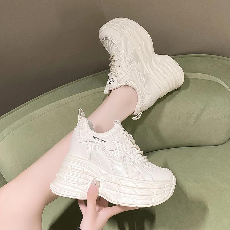 Fashion 11CM Autumn Chunky Sneakers Fashion Women Shoes Breathable Female Sport Shoes Casual Platform Sneakers Woman Zapatillas De Mujer