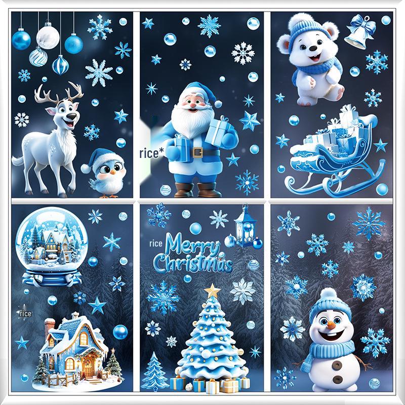 3D Weihnachts-Schnee-Bär Fensteraufkleber - Niedliche Eis- und Schnee-Bär Aufkleber für Glas