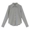 Large Size Vertical Striped Shirt Female Loose Shirt Long-sleeved Bottoming Shirt Tide Vintage Basic Office Casual Women Shirt Comfortable Clothes