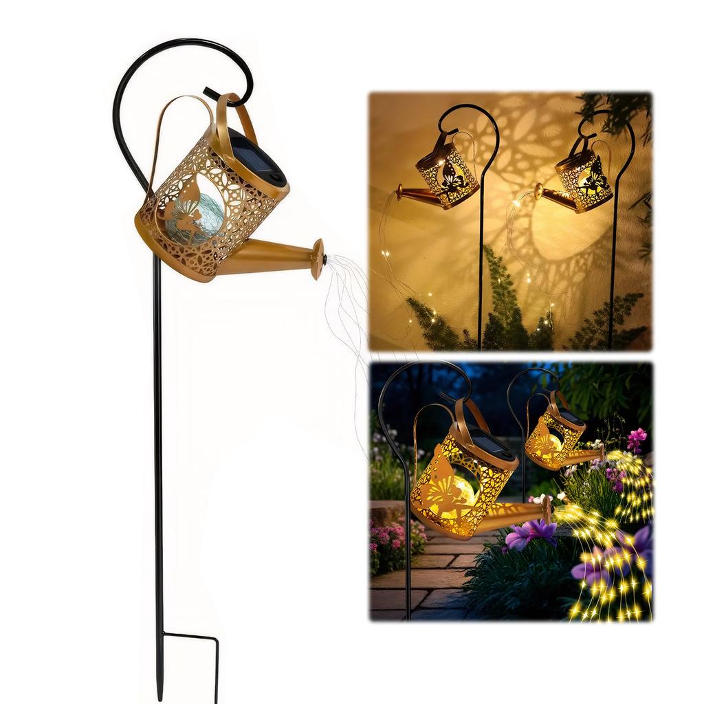 Solar Santa Claus Watering Can with LED Light Garden Lawn Christmas Lights Outdoor Decorative Solar Lights Outdoor Decoration