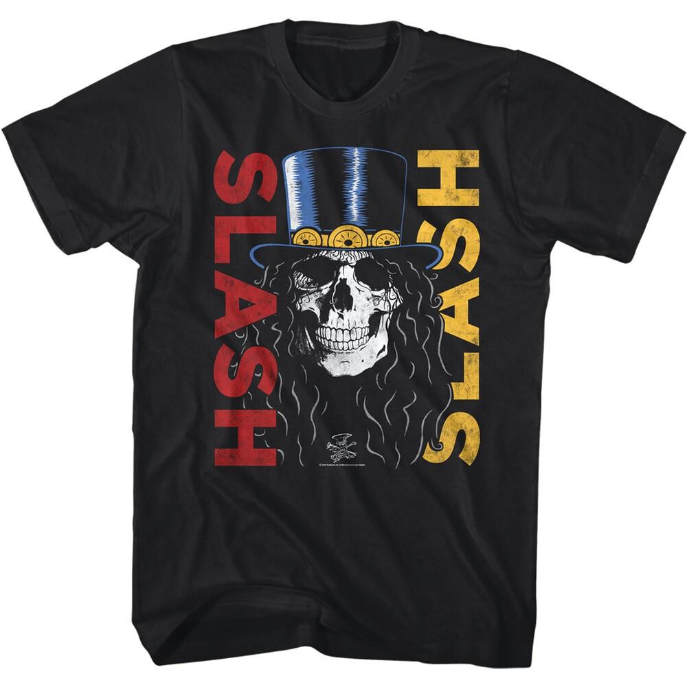 Slash Skull Face Men's T Shirt Saul Hudson Rock Guitarist Merch Guns N Roses
