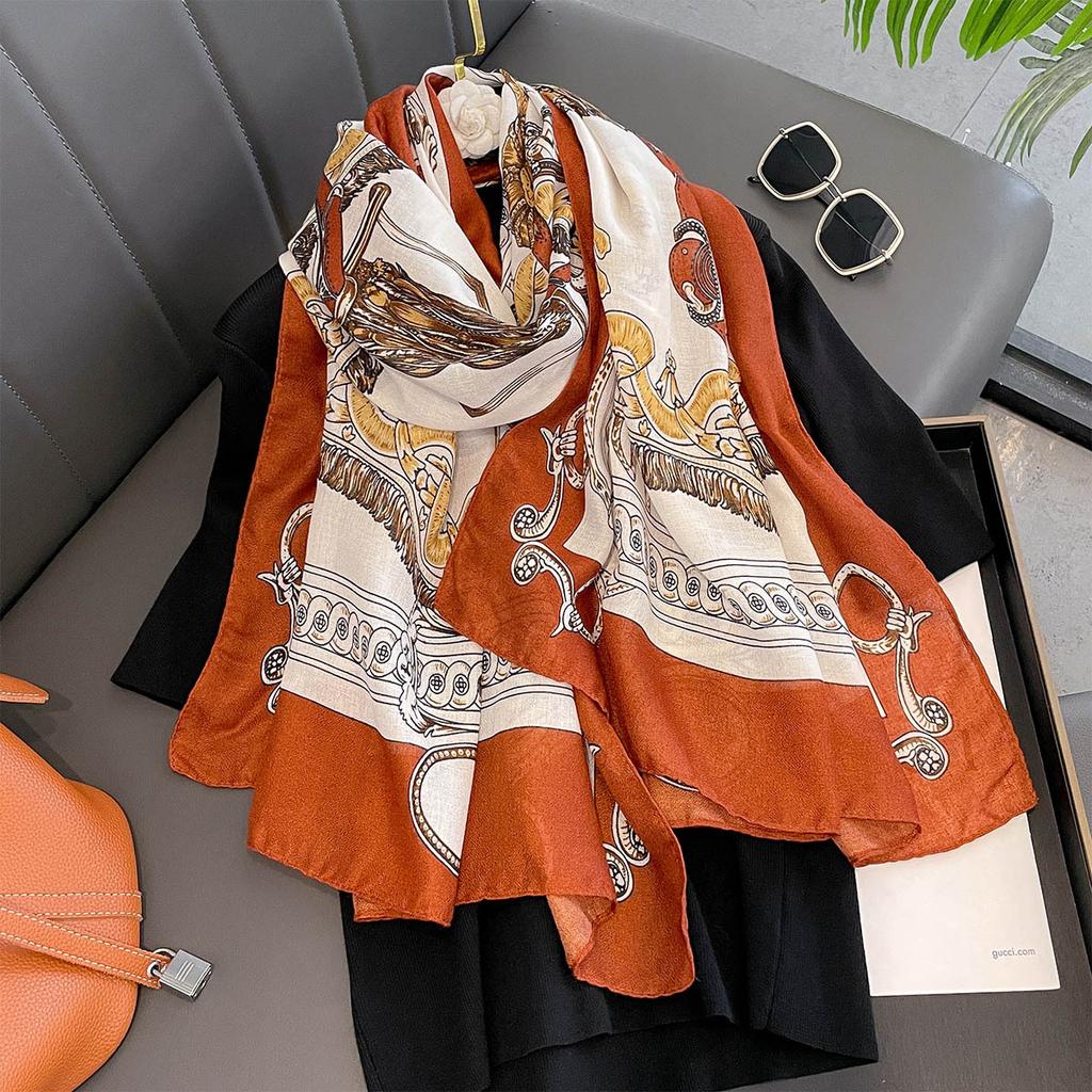 Scarves For Women Spring Autumn Thin Long Scarf Printed Warm Large Shawl Versatile Sun Protection Wrap Sun Protection Windproof