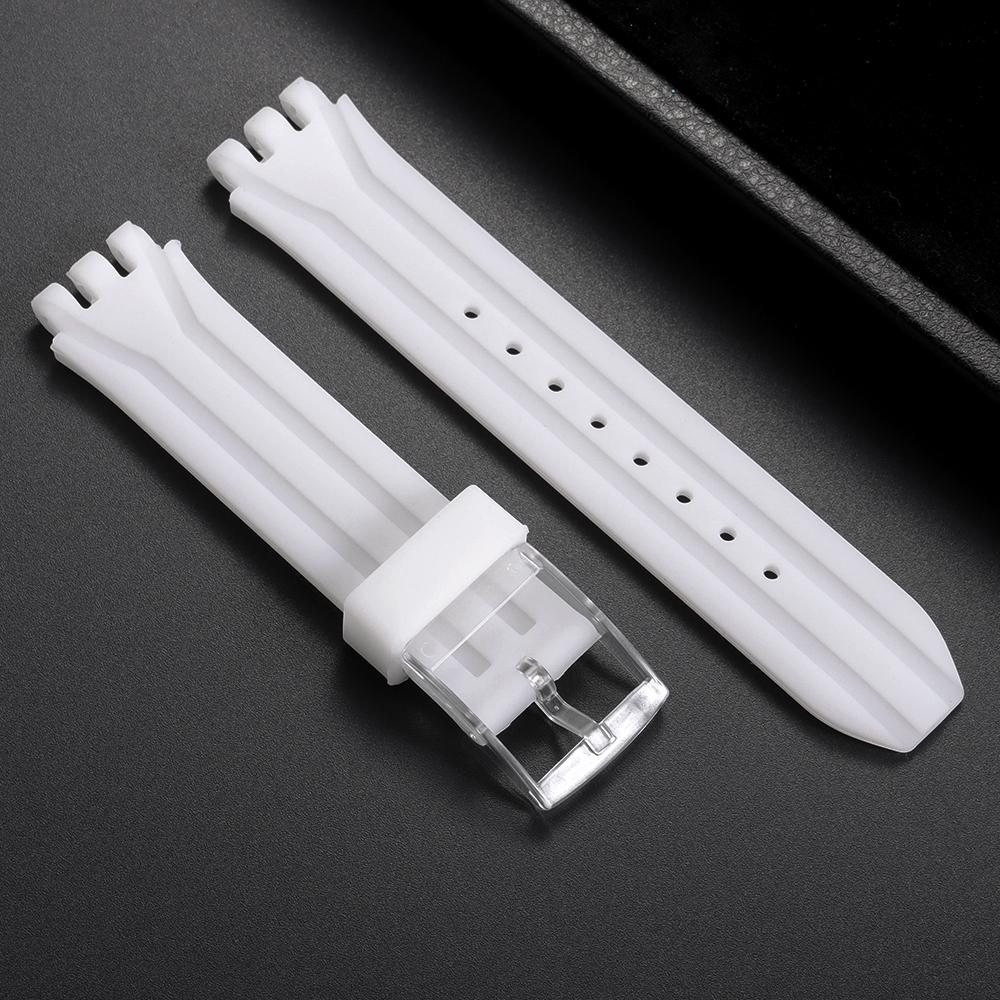 18mm Silicone Watch Bands Waterproof Soft Rubber Sport Watch Band for Swatch SUIK400 SUIB400 Watch Strap Belt for Men Women