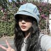 Retro cowboy cap spring and autumn street beret female face small bucket hat advanced sense
