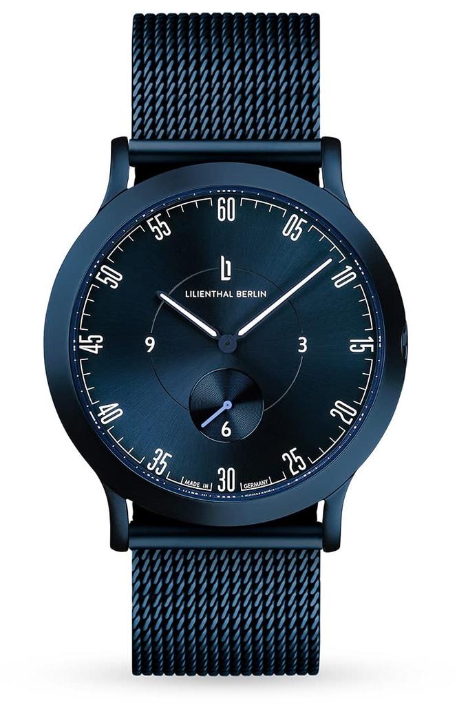 Lilianthal Berlin Small Made in Blue Men's Watch, Seconds, Germany, L01-208-B023E,