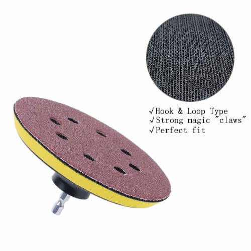 AUTOTOOLHOME Disc Sandpaper, Magic Sandpaper, Round, 125mm Diameter, 8 Holes, M10 Hex Shank (60#/80#/120#/180#/240#/400#/600#/800#), Total of 81 Piece