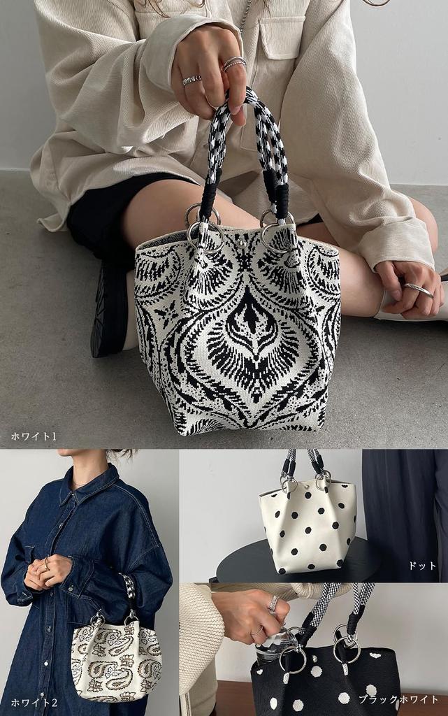 210NOUVE White 2 Handbag, Women's, Small, Mini, Lightweight, with Handles, Brand Name [55K210G306-96]