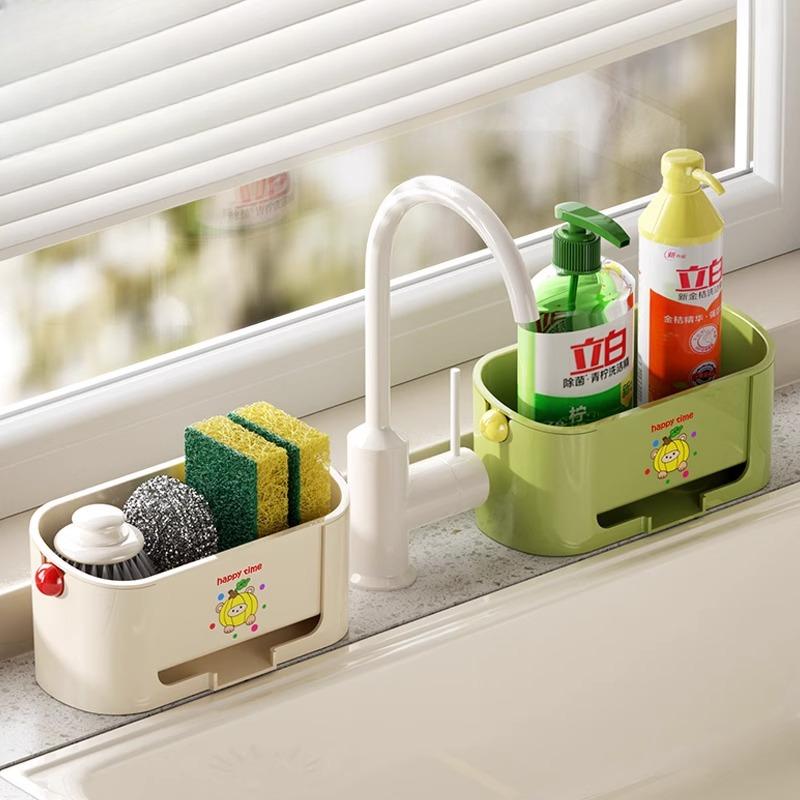 Sink Draining Rack Kitchen Sponge Rag Draining Rack Bowl Rack Countertop Rag Dish Washing and Storage Rack