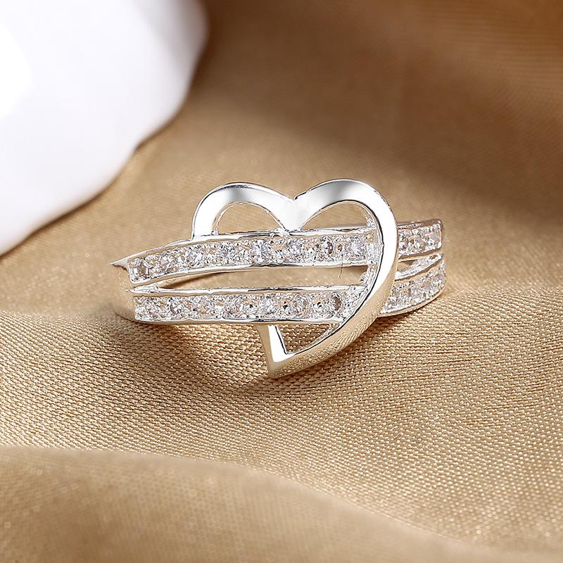 Lindon Classic Copper Alloy Zircon Ring Ladies Jewelry Wedding Promise Party Gift