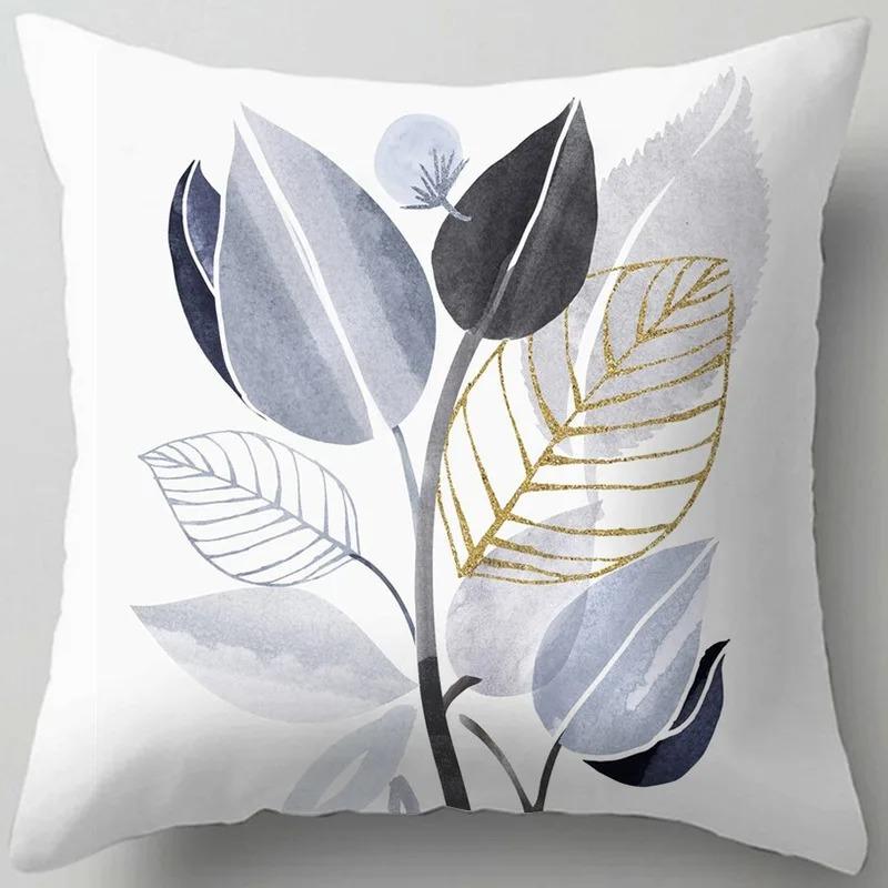 Blue Flower Decorative Pillowcase Living Room Office Decoration Home Pillowcase
