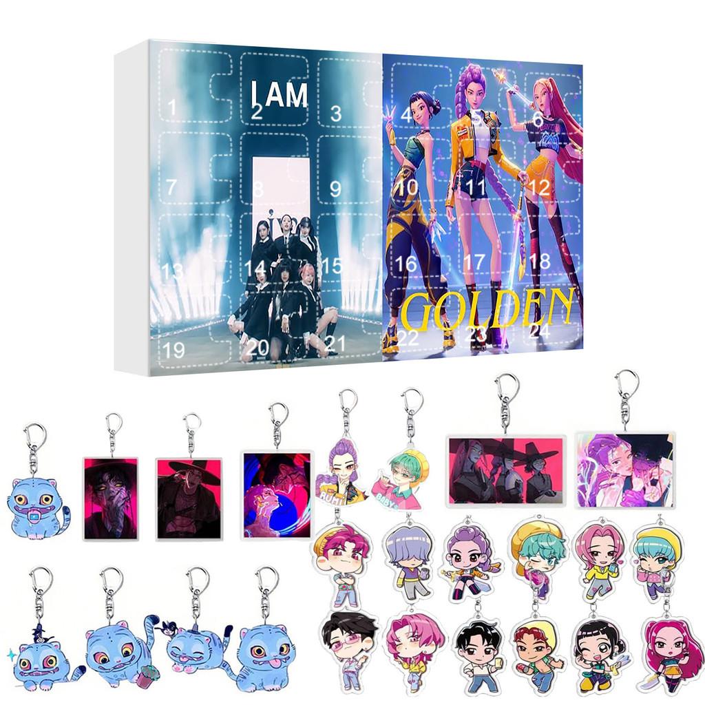 Kpop Demon Hunters Christmas Calendar Acrylic Keychain With Hanging Ornament For Fans And Collectors
