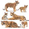 TOYMANY 6-Piece Tiger Figure Set, Animal Figures, Tiger Toys, Wild Animal Models, Parent-Child Friendly, Home Decor, Realistic Models, Popular Toys,
