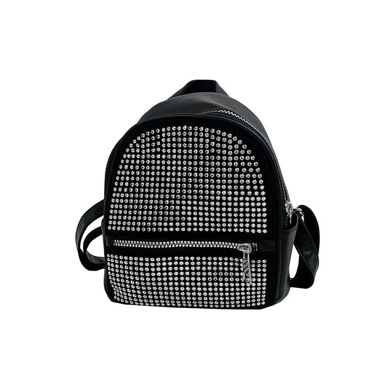 Schoolbag New Women's Premium Light Backpack Foreign Style Going Out Bright Diamond Small Backpack Versatile Fashion Shoulder Bag