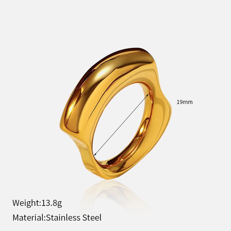 European and American retro niche ins stainless steel ring temperament light luxury embossing irregular closed titanium steel ring