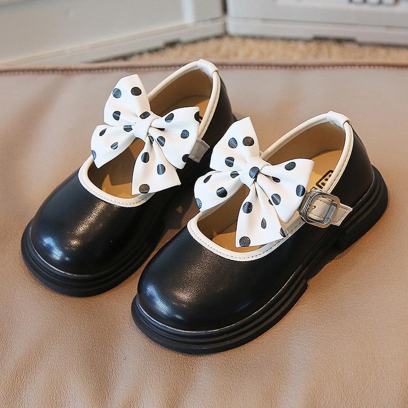 

Детская модная кожаная обувь для девочек, туфли принцессы на плоской подошве, обувь с узлом-бабочкой 29