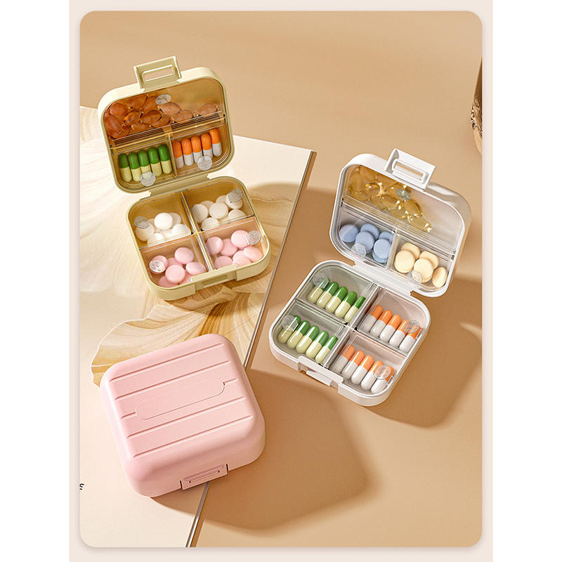 Double Sealed Organizer With Snap Lock Medicine Storage Portable Mini  Pill Box Compact Case Divided Lockable Drug