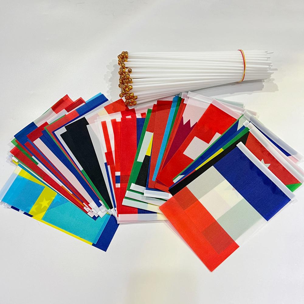 2026 48/pcs/setHand Held National Flag14x 21cmCountry Flag NEW Cup Countries Flag Bunting National String Banner Football Event