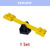 Store byggeklosser Slide Swing Seesaw Park Lekeplass Series Large Pillar Murstein Barn Barn Pedagogisk Leke Kompatibel Duploe