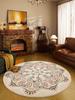 American Retro Round Imitation Cashmere Carpet Soft Non-Slip Living Room Bedroom Floor Mat Home Decoration Wash Folding