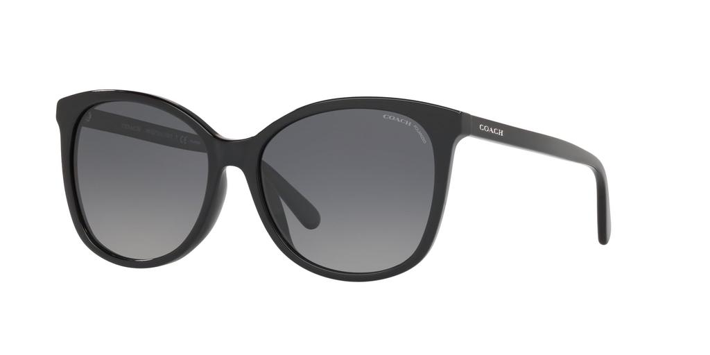 Coach Sunglasses 0HC8271U POLARIZED 5002T3 GREY GRADIENT POLAR LENS 57 BLACK/DARK