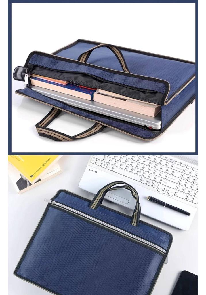 Customizable Zipper Briefcase: Document & Cigarette Case, Thickened Conference Handbag, with Printed Logo Capability.