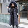 Womens Winter Jacket Warm Overcoat Slim Fur-Hooded Zipper Thicker Coat Outwear