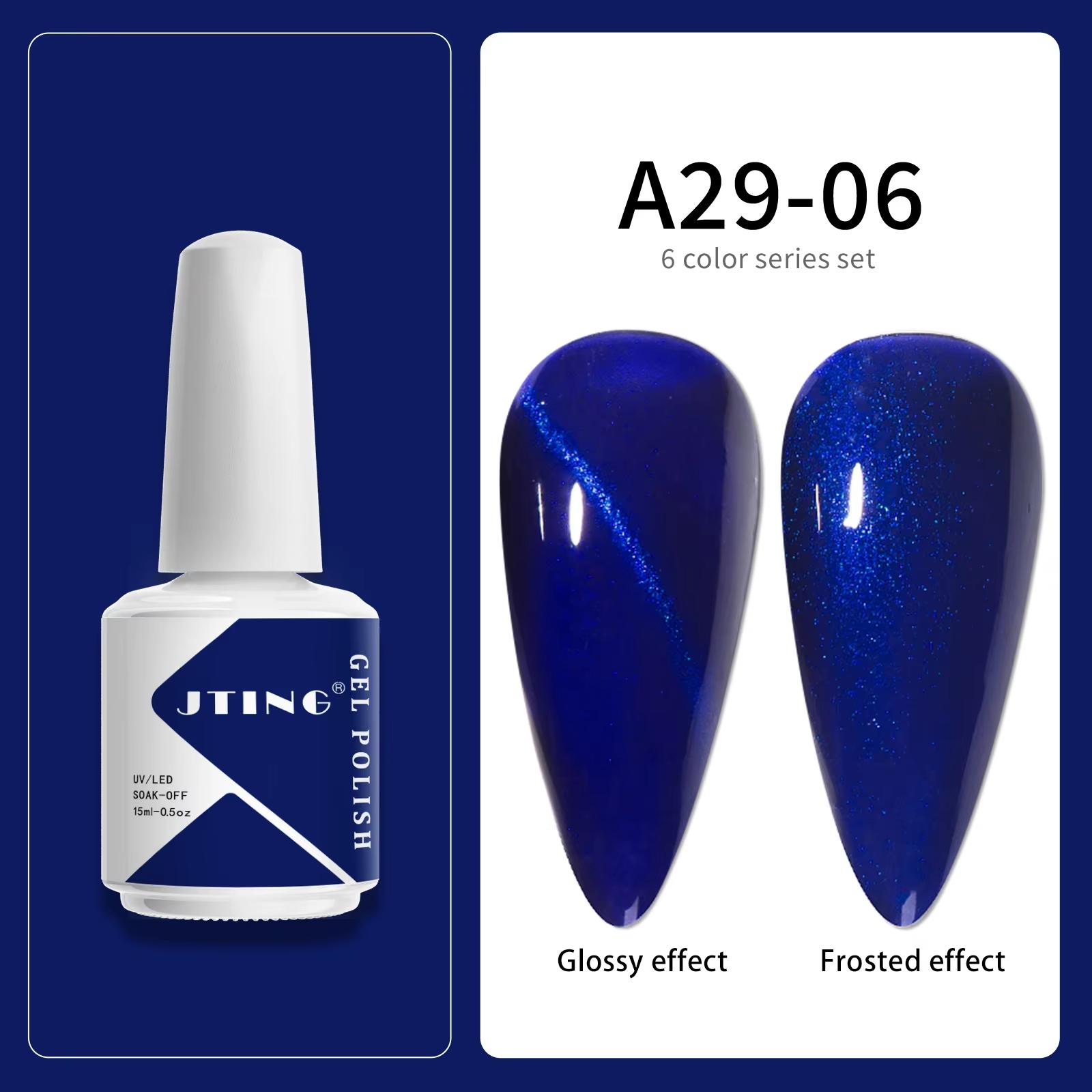 

JTING Nail Art Professional 6 цветов Гель-лак для ногтей Стеклянный флакон Коллекция ярких цветов УФ-гель лак для ногтей Снимаемый салонный