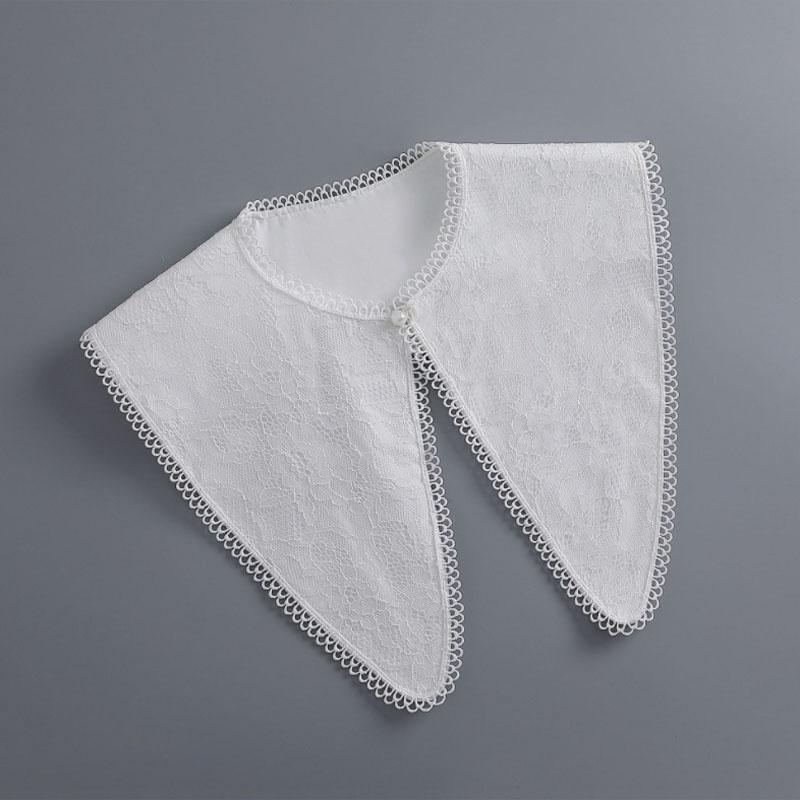 Removable Lace Doll Fake Collar Women Tie Ladies White Shawl Wrap Detachable Embroidered Lapel False Collar Clothes Accessory