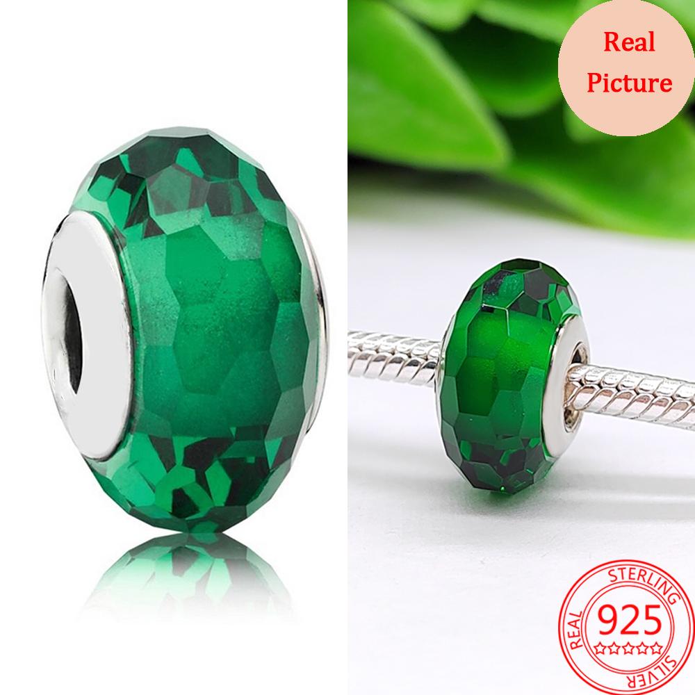 Luck Charm 925 Silver Four Leaf Clover Green Tree Frog Turtle Bead Pendant For Bracelet Women DIY Jewelry Gift