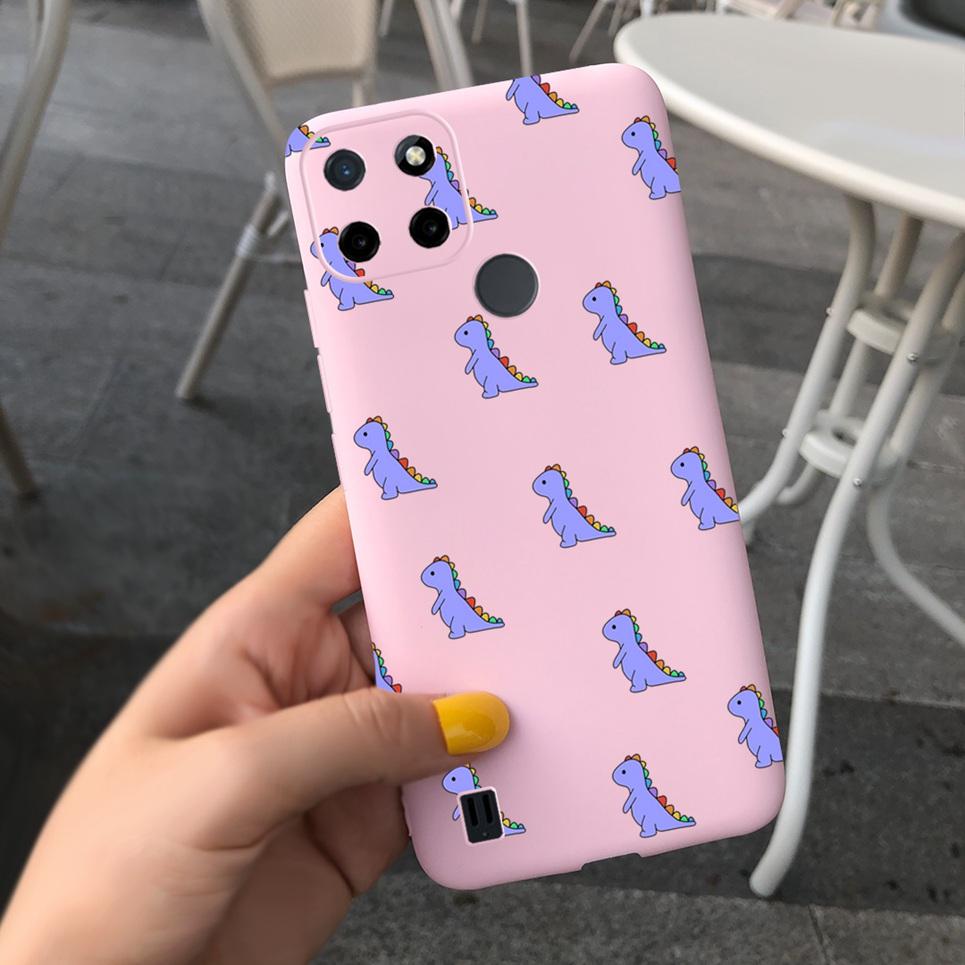 Dragon Cool Black Cases For Realme C25s C25Y Case Cartoon Animals Soft Silicone Matte Bumper On Realme C25Y C 25 Y S Candy Color