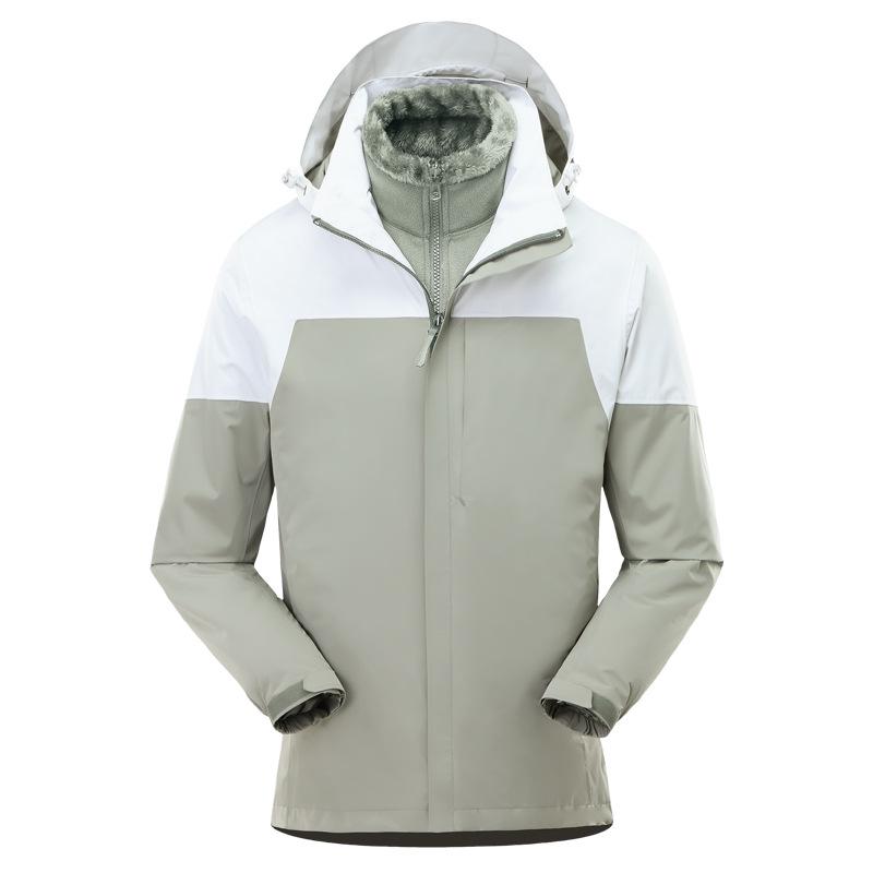 All-Weather 3-in-1 Detachable Mountain Jacket: Waterproof, Windproof, and Warm for Outdoor Climbing - Men's and Women's Styles