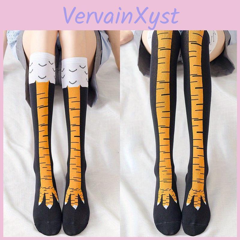 Overknee Stocking Paw Chicken Funny Pressure Thin Leg Long Stockings Women Spring Autumn Winter Middle High School Girls Socks