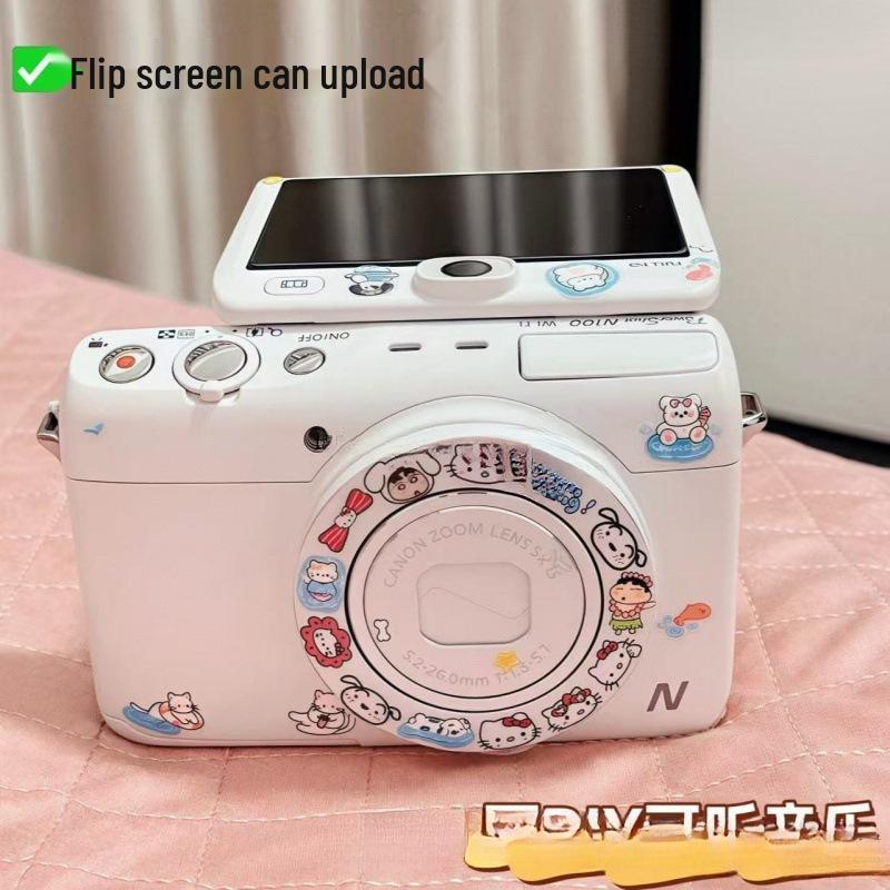 Portable HD Pixel Camera with Flip-up Cover for Selfies and Travel